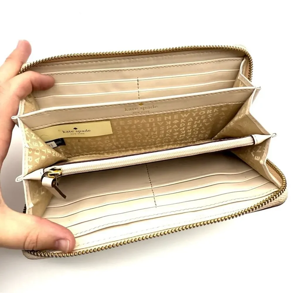 Kate Spade Neda Wellesley Two Tone Pebble/Black Zip Wallet WLRU2547